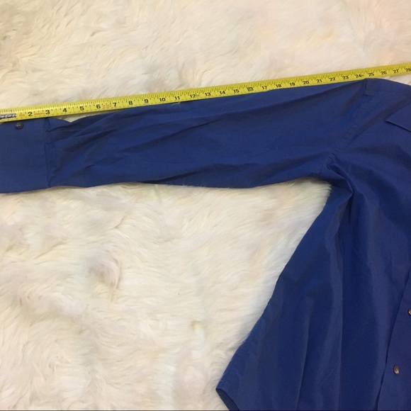 Express Long Sleeve Dress Shirt Medium Dark Blue - Picture 5 of 7